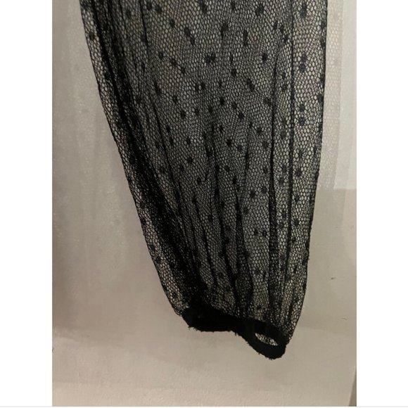 VINTAGE LA PERLA COLLEZIONE BLACK MESH SILK SHEER  BLOUSE TOP with Tie 42 - Picture 8 of 15